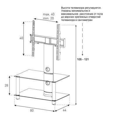 Тумба для ТВ Sonorous NEO 80 C SLV